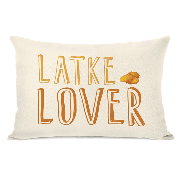 Latke Lover - Yellow 14x20 Throw Pillow by OBC