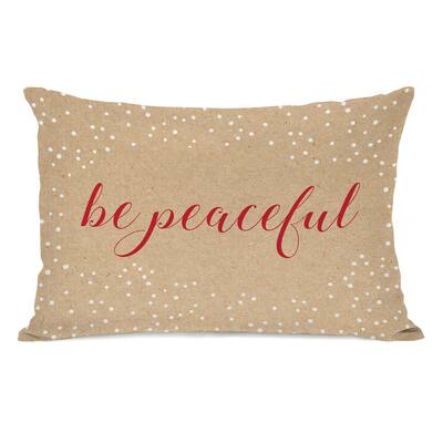Be Peaceful Dots - Tan 14x20 Throw Pillow by OBC