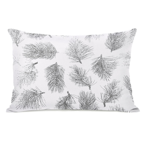Pine Leaves - Ivory 14x20 Throw Pillow by OBC