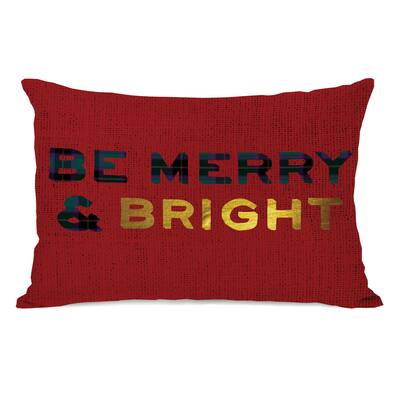 Be Merry and Bright- Red Multi 14x20 Throw Pillow by OBC