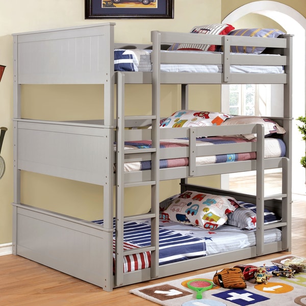 Furniture of America Baligio Wood/Veneer Transitional Triple Decker