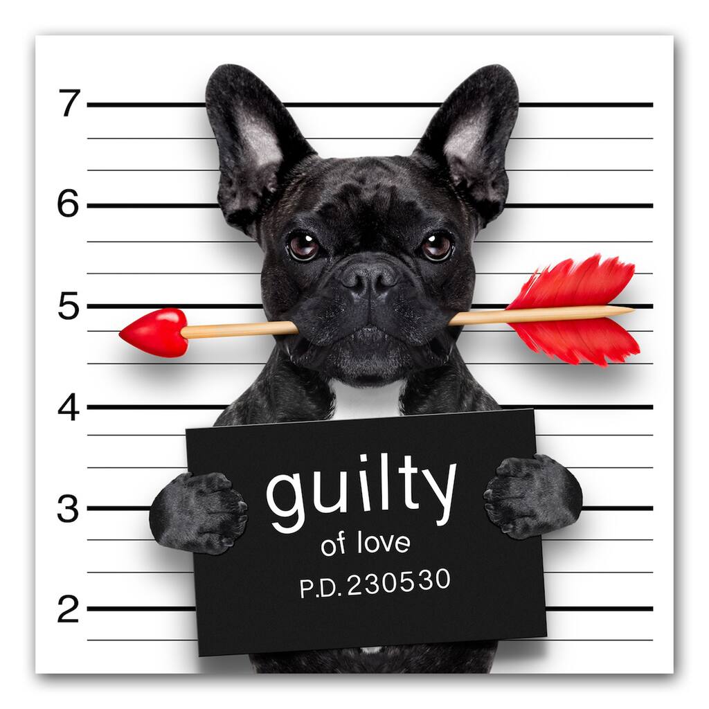 Benjamin Parker 'Frenchie Love' 16-inch Tempered Art Glass