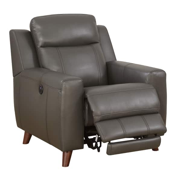 Shop Furniture Of America Zass Modern Grey Faux Leather Recliner Chair On Sale Overstock 18017208