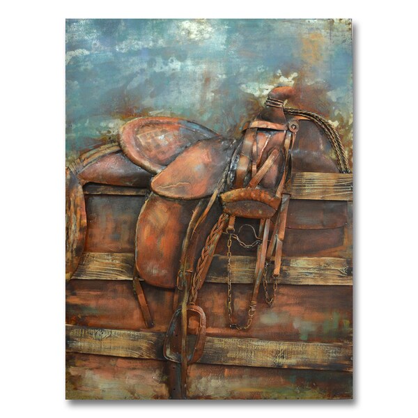 Benjamin Parker Saddle 30 X 39 In Dimensional Metal Wall Art Benjamin Parker X27 Saddle 30 X 39 In Dimensional