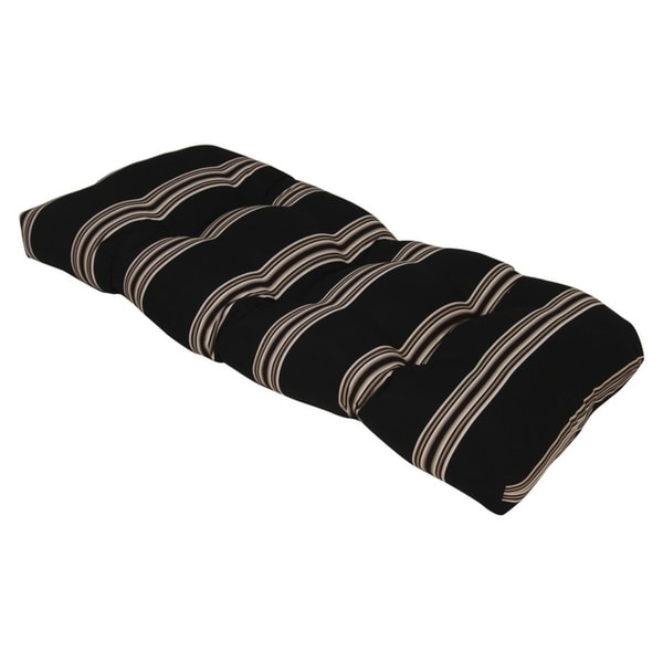 Cabana Stripe Charcoal Outdoor Settee Cushion