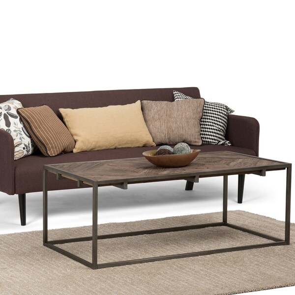 Shop Casa Cortes Industrial Metal Round Clock Coffee Table Brown