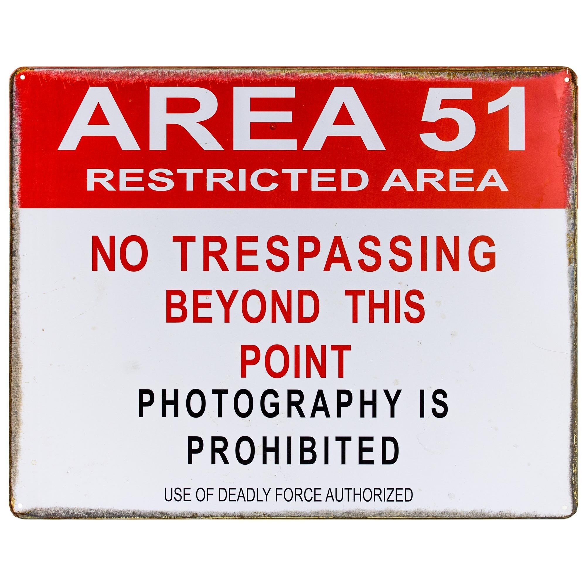 Discontinued Area 51 Restricted Area Metal Sign Wall Decor Overstock