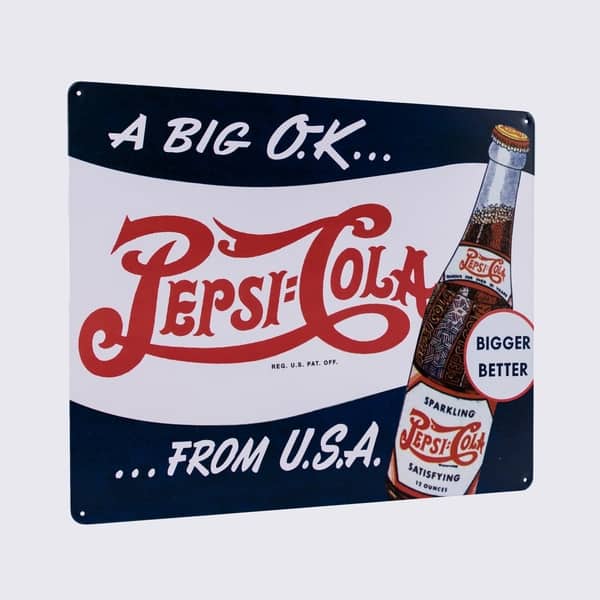 DISCONTINUED Vintage Pepsi Cola Metal Sign