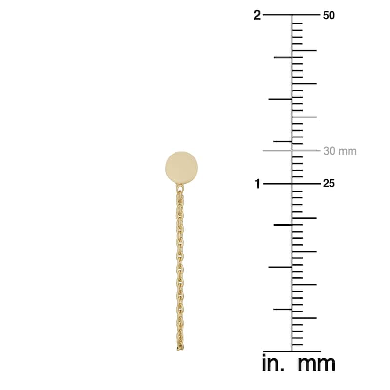 Fremada 14k Yellow Gold Drape Chain Disc Earrings