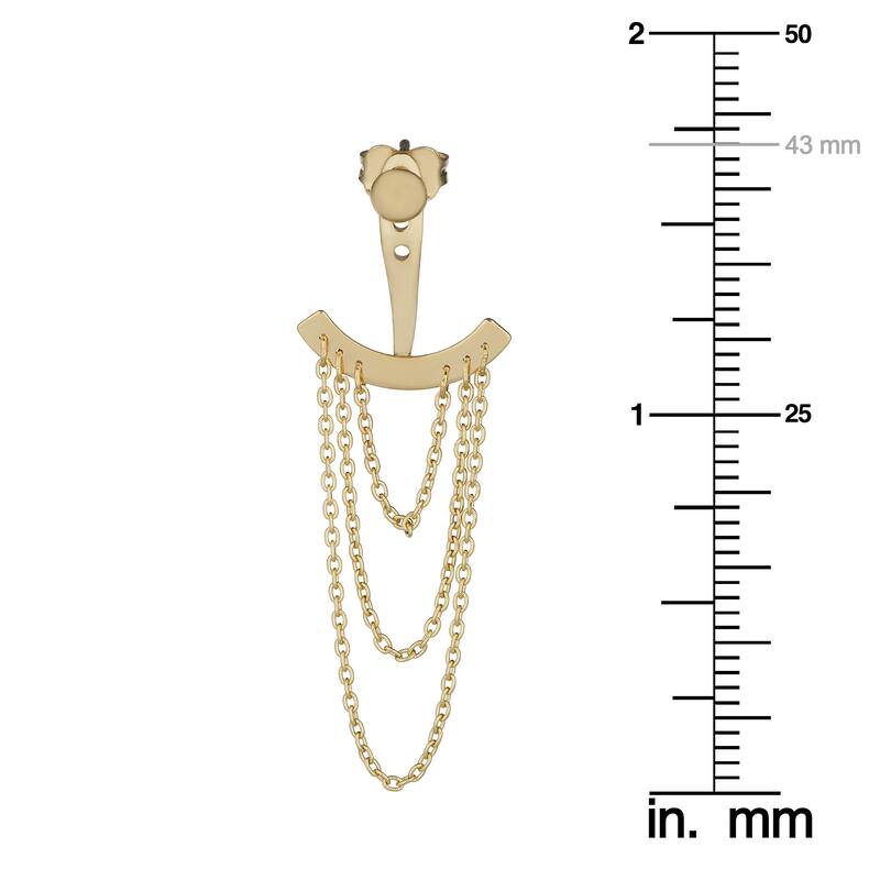 Fremada 14k Yellow Gold Triple Layer Drape Ear Jacket Earrings
