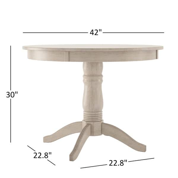 Wilmington II Round Pedestal Base Antique White 5-Piece Dining Set by ...