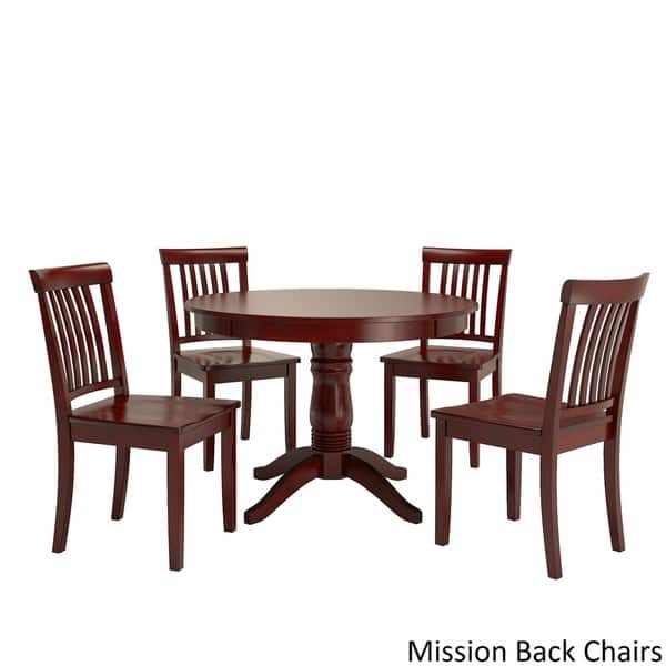 Shop Wilmington Ii Round Pedestal Base Antique Berry Red 5 Piece Dining Set By Inspire Q Classic Overstock 18019250