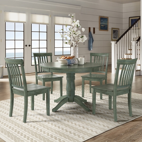 Wilmington II Round Pedestal Base Antique Sage Green 5-Piece Wilmington II Round Pedestal Base Antique Sage Green 5-Piece