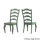 Option Antique Sage Green Chairs w Antique Grey Table