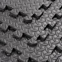 Soozier Exercise Interlocking Protective Gym Flooring Tiles - Black
