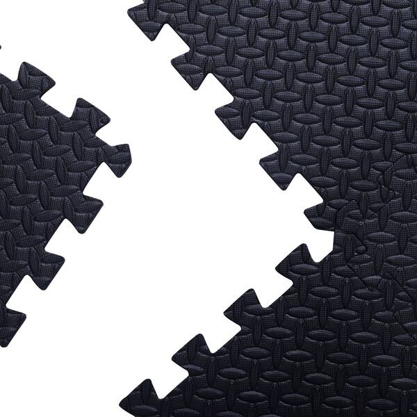72 Sq Ft Soozier 02-0232 Exercise Interlocking Protective Diamond Plate Flooring Tiles 24 x 24 x 3//8 Black