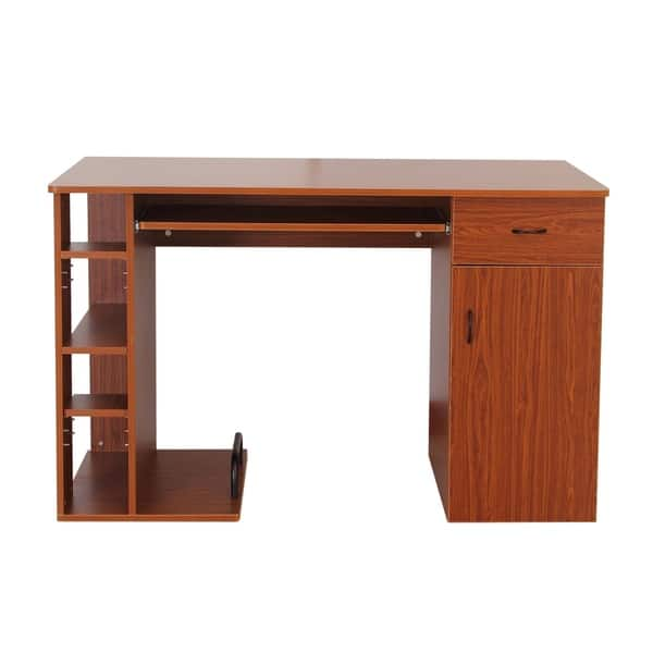 Shop Homcom 47 In Compact Modern Home Office Desk With Shelving