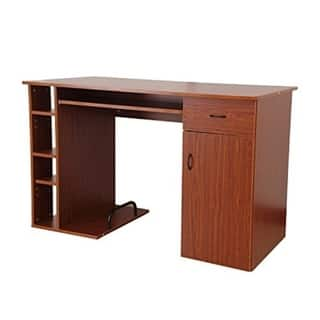 Shop Homcom 47 In Compact Modern Home Office Desk With Shelving