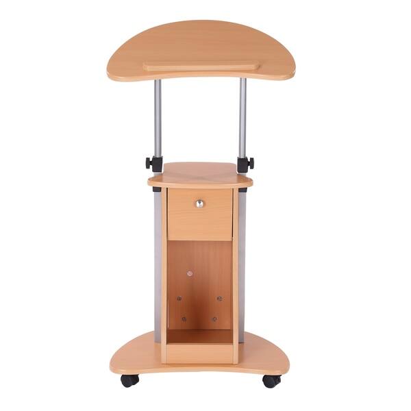 Shop Homcom 32 46 Height Adjustable Vertical Rolling Standing