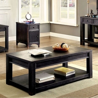 Samira Transitional Coffee Table In Walnut Finish Free Meadow Transitional Coffee Table In Antique Black
