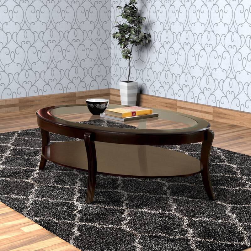 Finley Contemporary Coffee Table In Espresso Finish