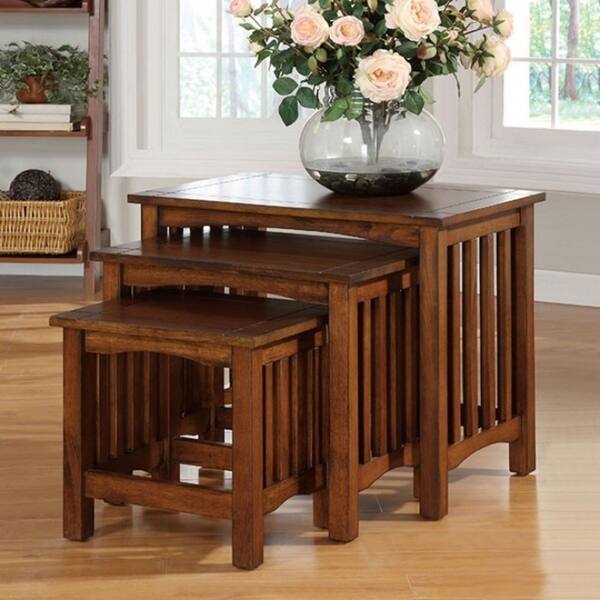 Shop Valencia I Cottage Valencia 3 Nesting Table Oak Finish