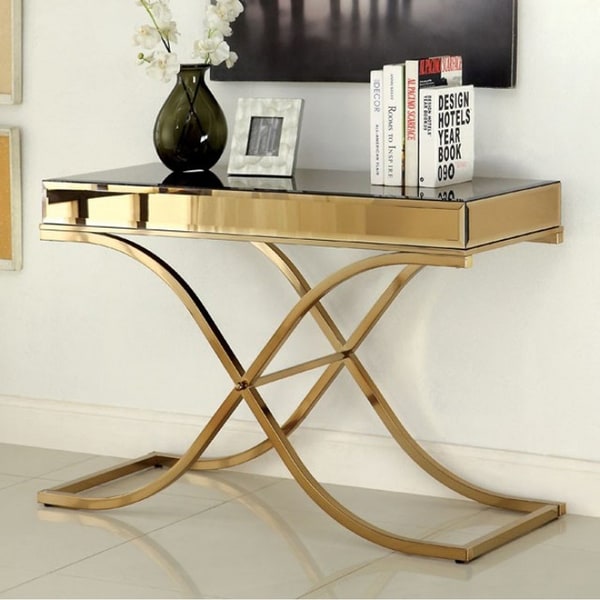 Sundance Contemporary Sofa Table,Gold