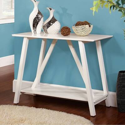 Elgg Contemporary Style White Console Table