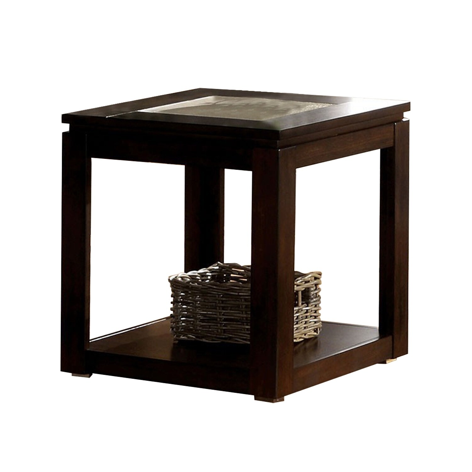 Verona Contemporary End Table Espresso Finish Verona Contemporary End Table Espresso Finish