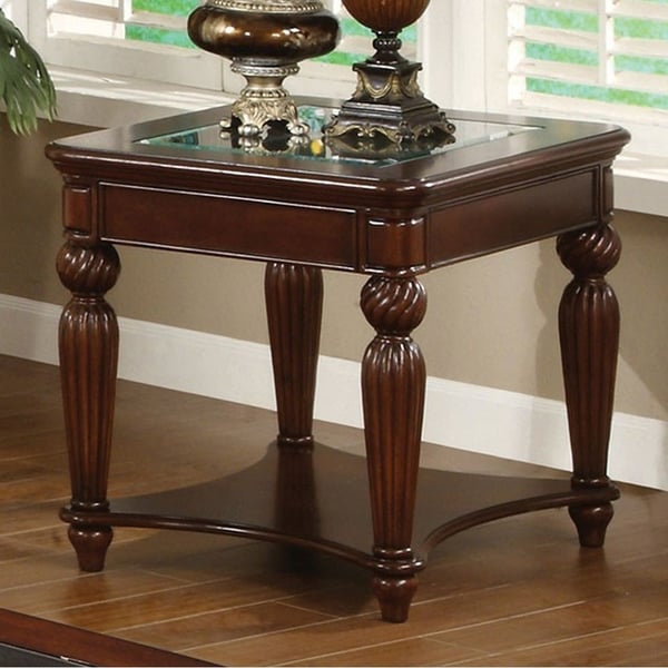 Windsor Traditional End Table In Dark Cherry Finish