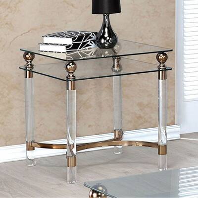 Castlebar Contemporary End Table, Gold