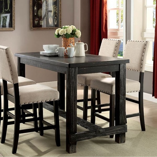 Sania II Transitional Counter Table In Antique Black