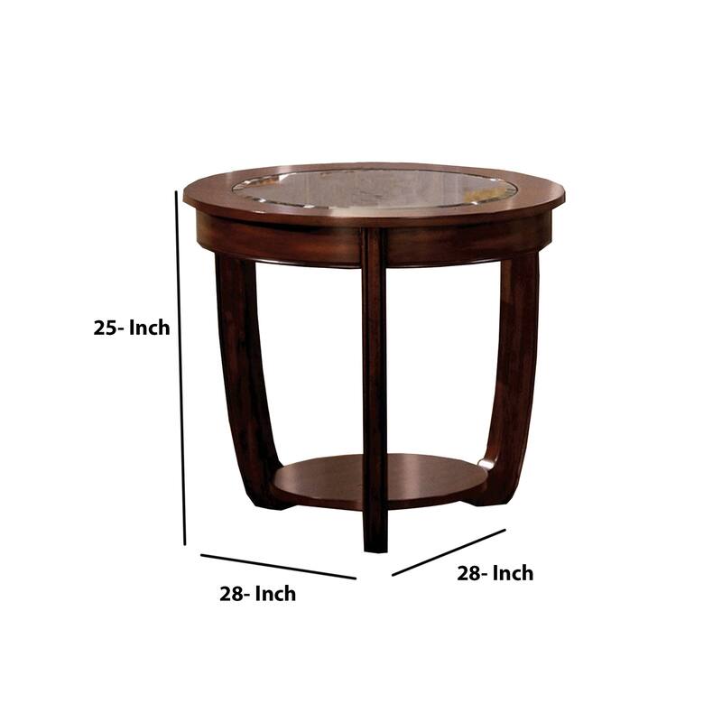 Crystal Falls Transitional Coffee Table , Dark Cherry