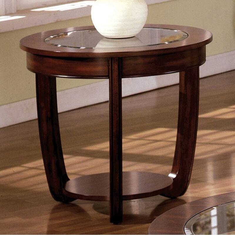 Crystal Falls Transitional Coffee Table , Dark Cherry
