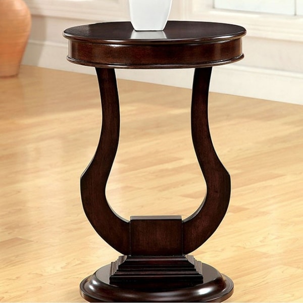 Alda Transitional Side Table, Dark Walnut