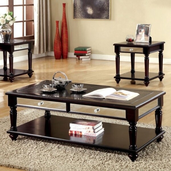 Horace Contemporary Three Piece Table Set Espresso Finish Horace Contemporary Three Piece Table Set Espresso Finish Of 3