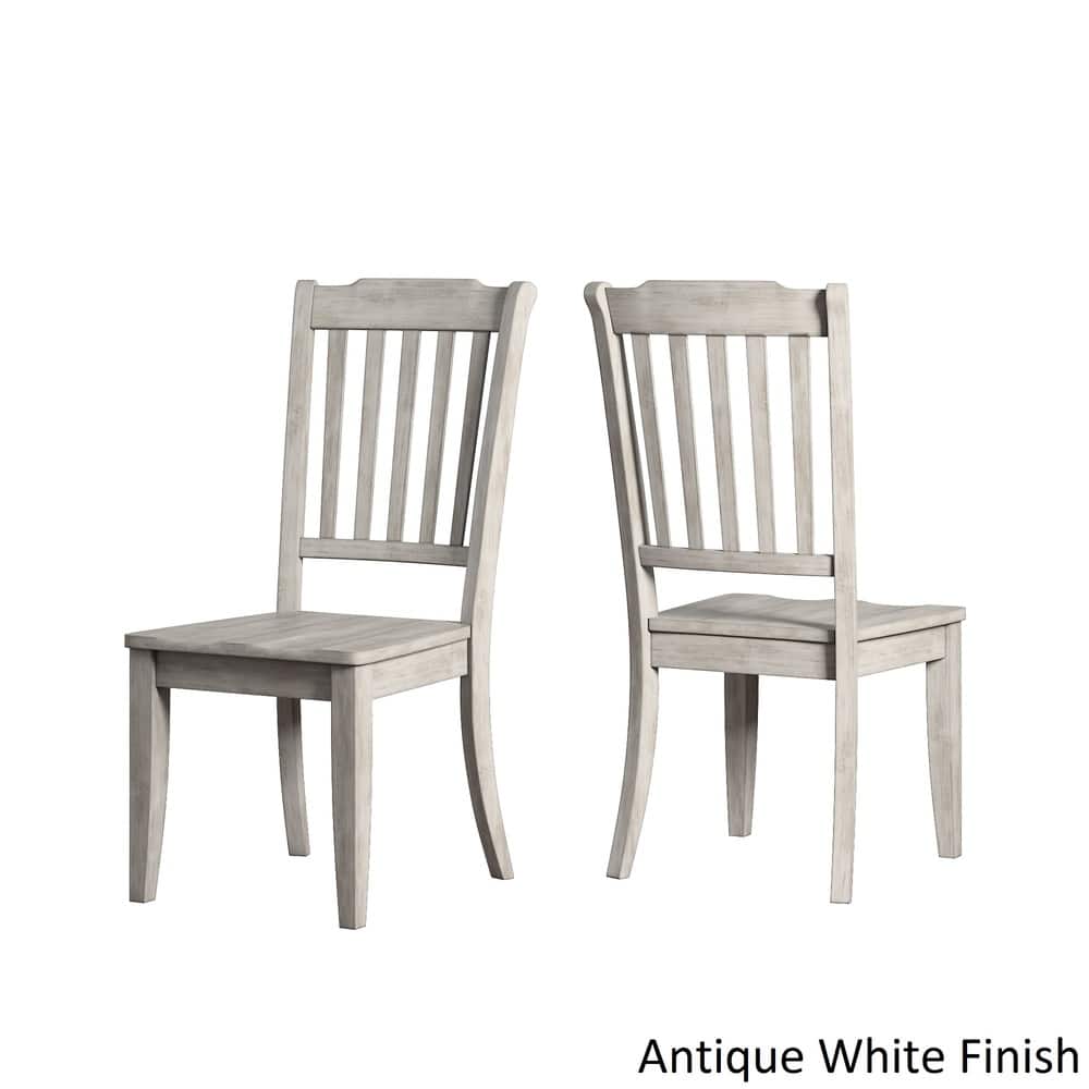 Eleanor Antique Grey Round Top Solid Wood Dining Set - Slat Back by iNSPIRE Q Classic