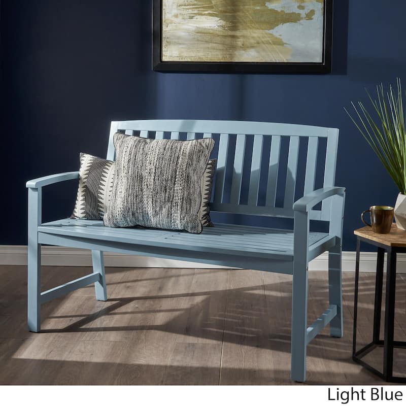 Laurel Farmhouse Cottage Acacia Wood Bench by Christopher Knight Home