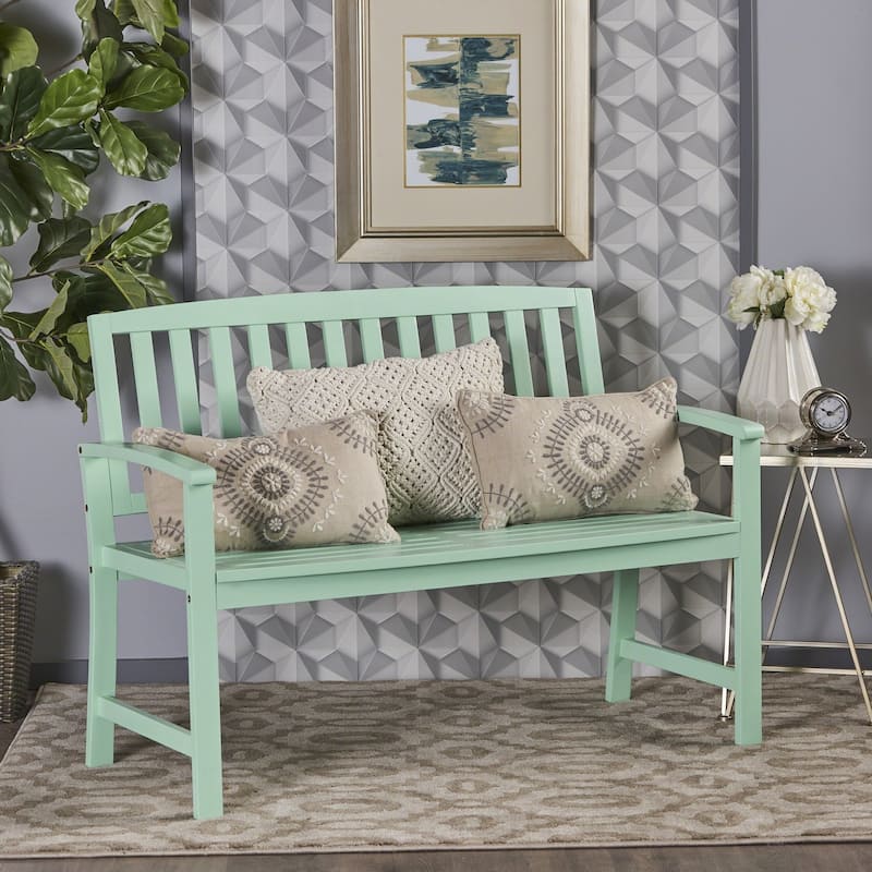 Laurel Farmhouse Cottage Acacia Wood Bench by Christopher Knight Home