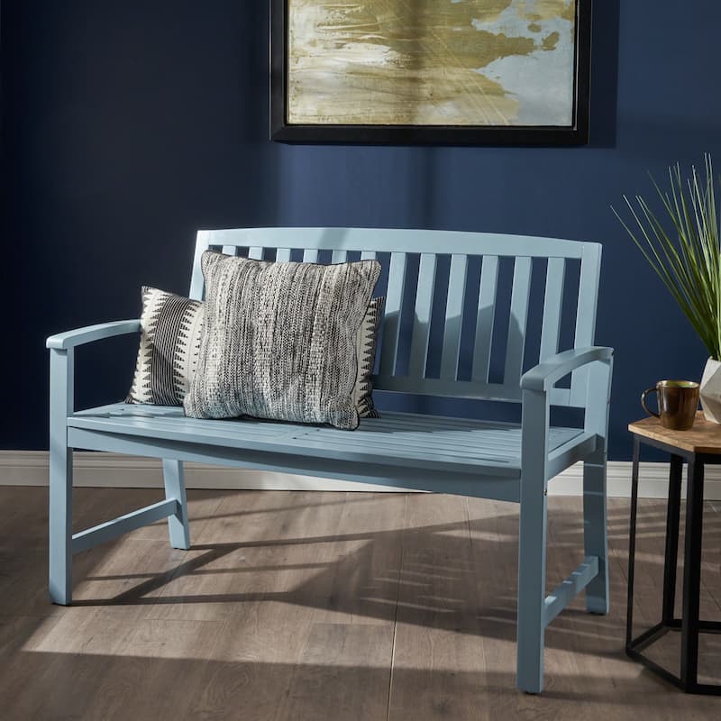 Laurel Farmhouse Cottage Acacia Wood Bench by Christopher Knight Home