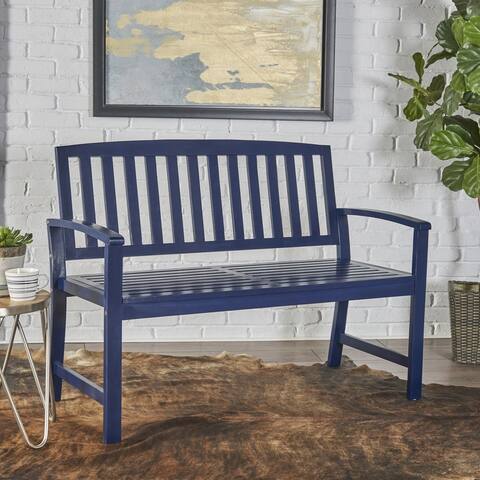 Laurel Farmhouse Cottage Acacia Wood Bench by Christopher Knight Home