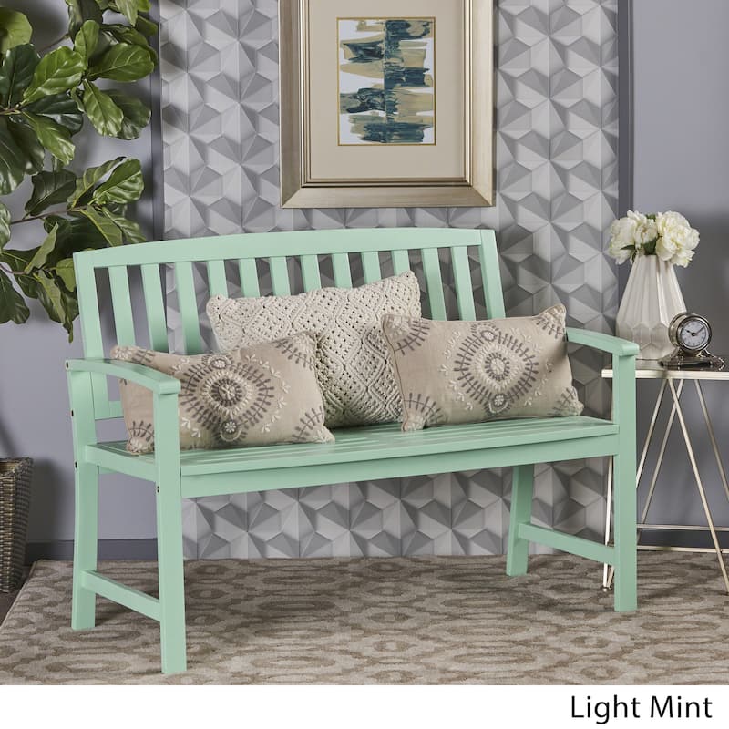Laurel Farmhouse Cottage Acacia Wood Bench by Christopher Knight Home