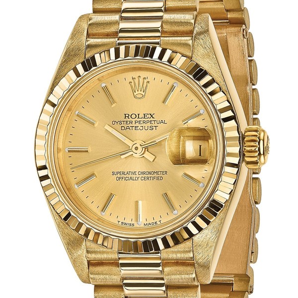 Quality Pre-owned Rolex 18 Karat Yellow Gold Ladies Datejust ...