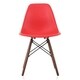 Cozyblock Shell Red Molded Plastic Dining Side Chair With Dark Walnut 