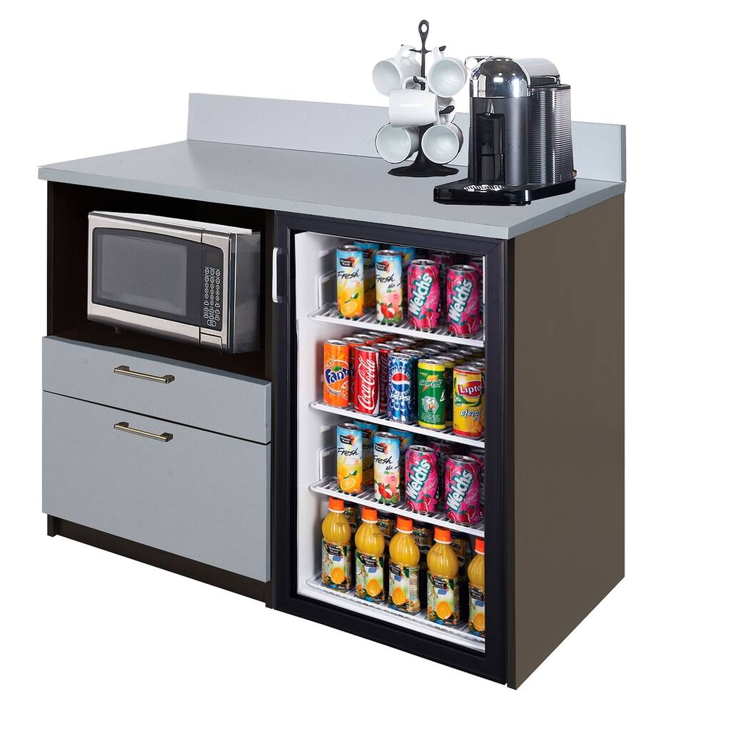 Coffee Break Room Cabinets ASSEMBLED Model O4P0A1L1S 2pc EspressoGray