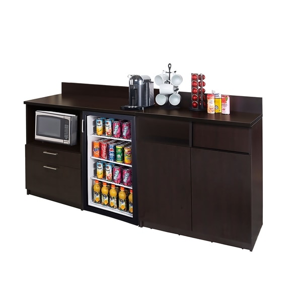 Coffee Break Room Cabinets ASSEMBLED Model O4P0A2L9S 2pc Espresso