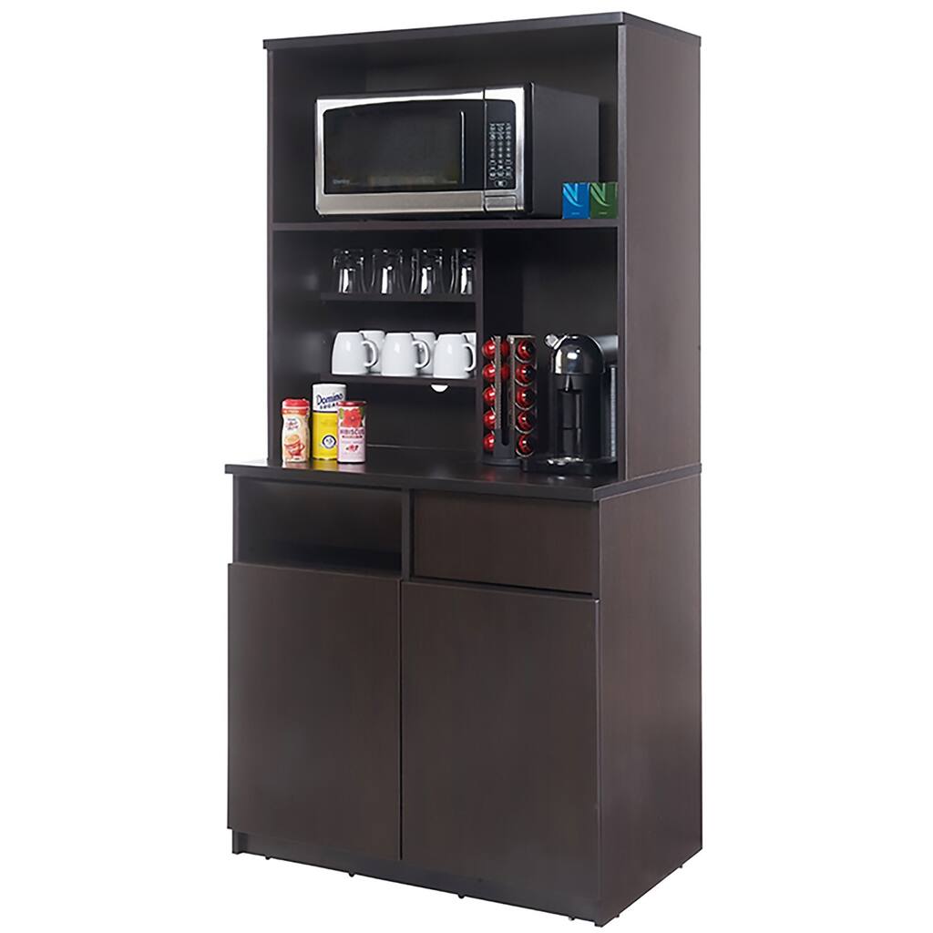 Coffee Break Room Cabinets ASSEMBLED Model O4P0A3L5S 2pc Espresso
