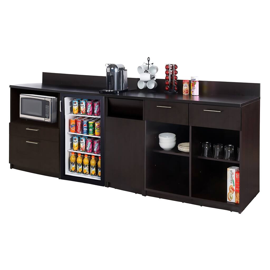 Coffee Break Room Cabinets ASSEMBLED Model O4P0A4L9S 3pc Espresso