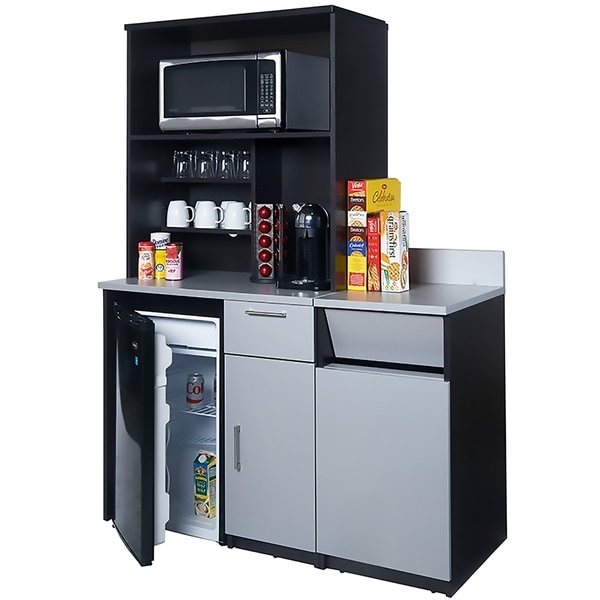 Coffee Break Room Cabinets ASSEMBLED Model O4P0A7L2S 3pc EspressoGray
