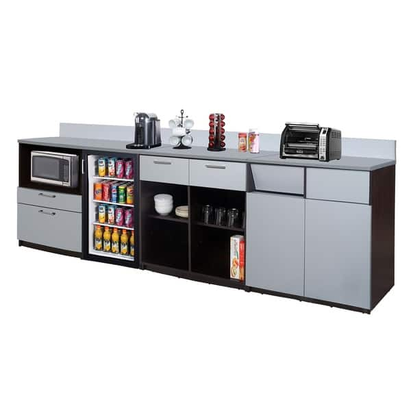 Coffee Break Room Cabinets ASSEMBLED Model O4P0A5L4S 3pc EspressoGray ...